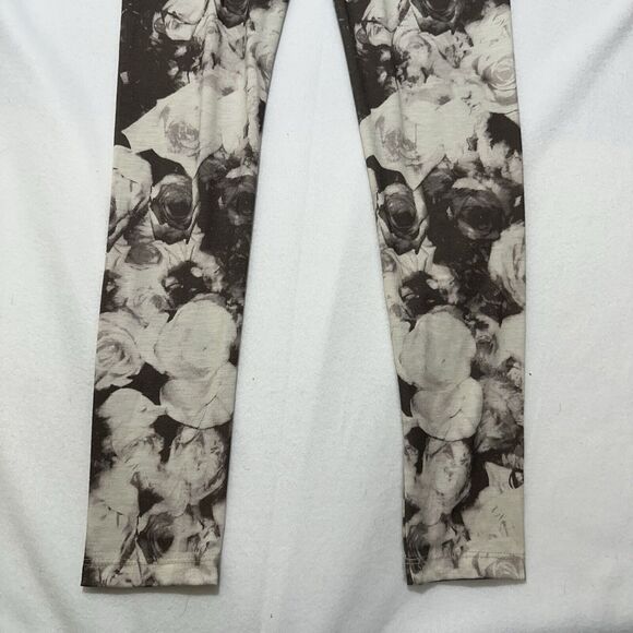 BDG Women's Medium Gray Floral Stretch Leggings High Rise Pull On 28" Inseam - Picture 3 of 11